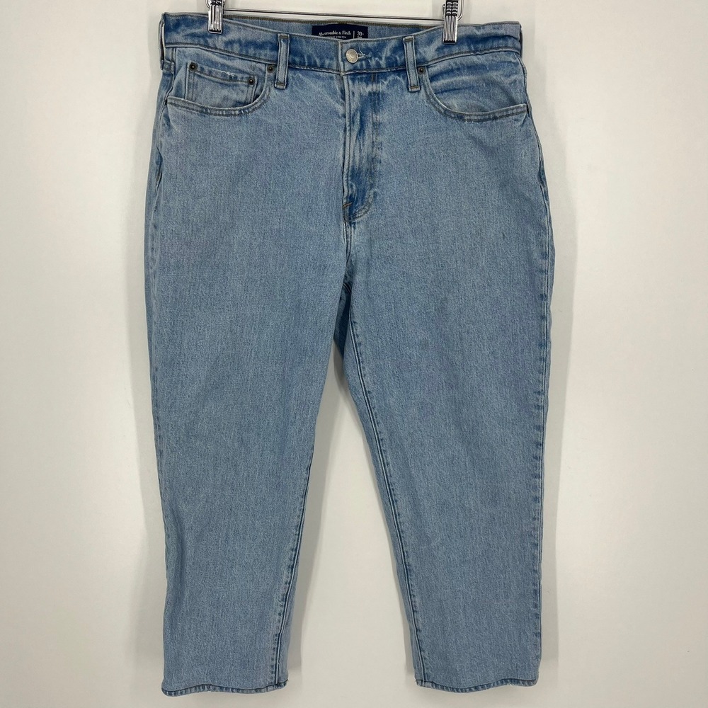 Abercrombie & Fitch Mens Athletic Loose Vintage Stretch Light Wash Jeans 33 - Picture 1 of 14